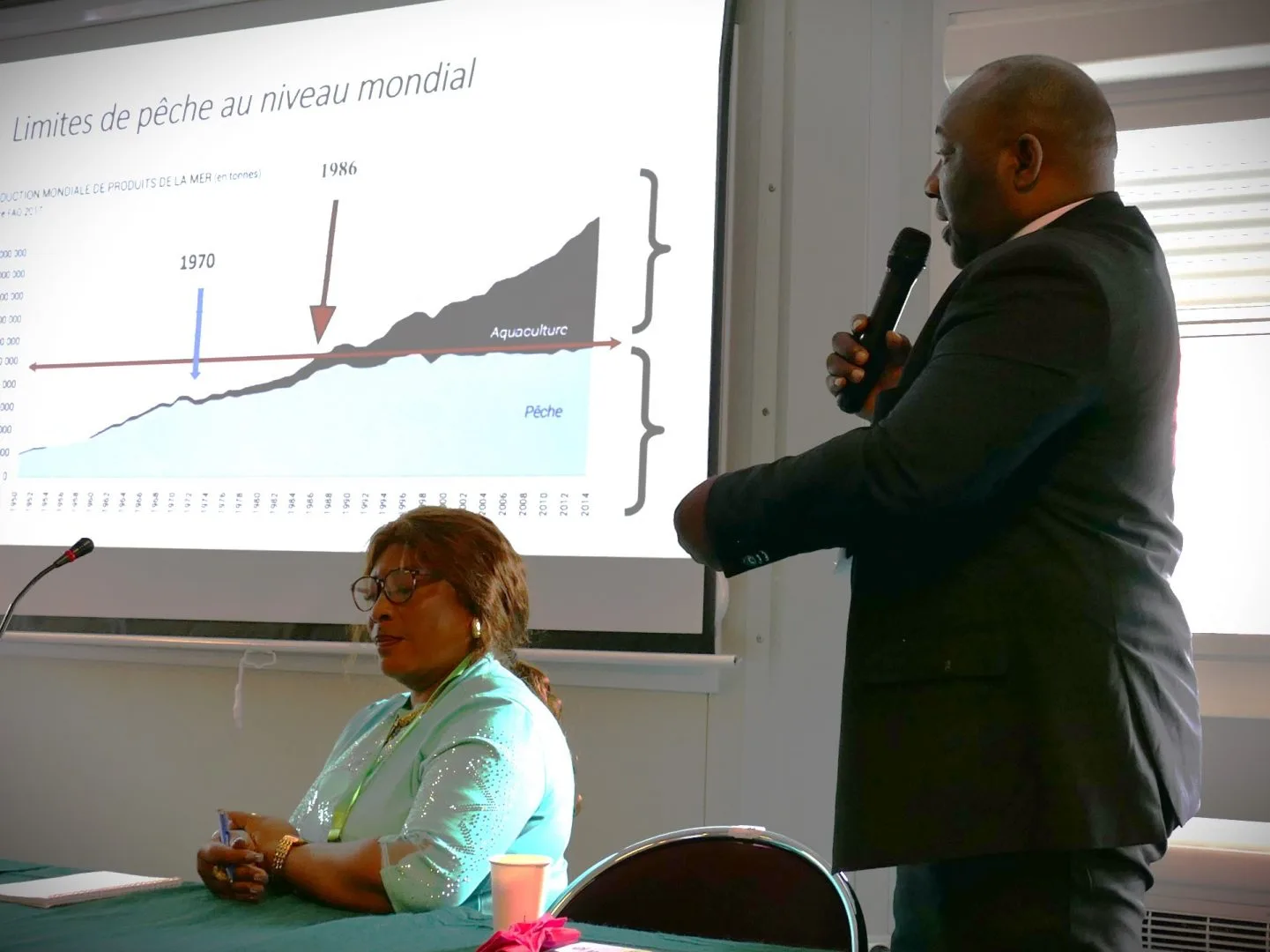 Le professeur Jules Lwamba Balimwacha lors du symposium international sur la pêche et l’aquaculture organisé à Lubumbashi par l’UNILU