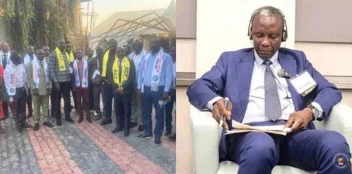John Cipeng recevant sa notification officielle comme interfédéral de l’Alliance pour un Congo Fort pour la province du Tanganyika.