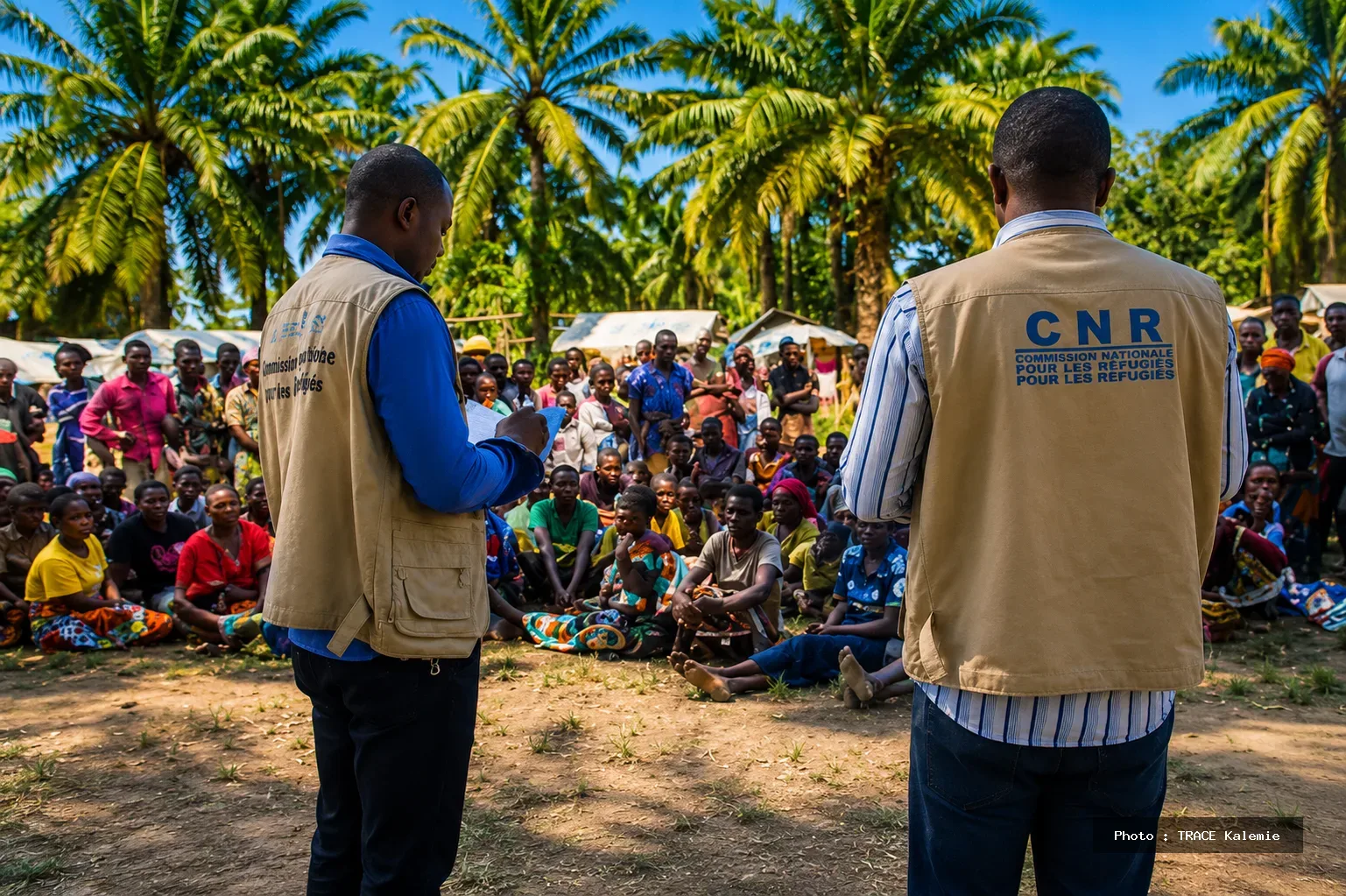 Participants à une campagne de sensibilisation sur le droit d’asile et le vivre-ensemble organisée par la CNR et le HCR à Kalemie.