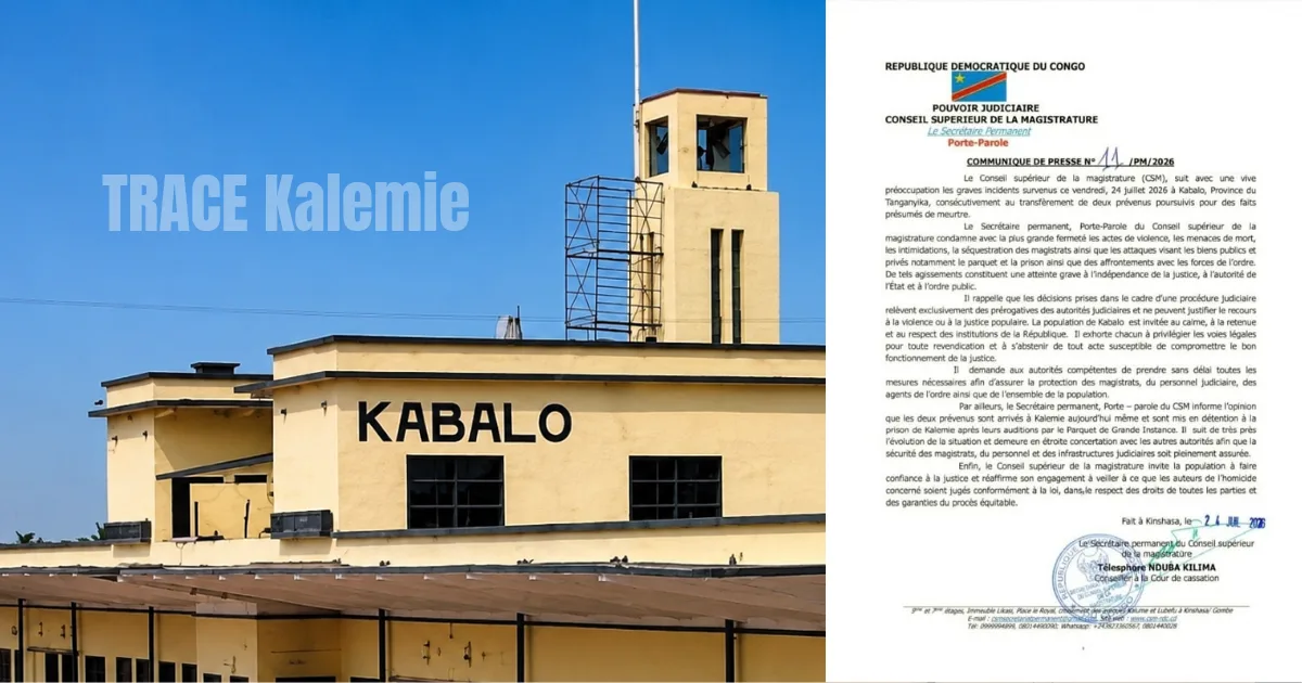 Kabalo : le TGI de Kalemie dément la libération des prévenus transférés