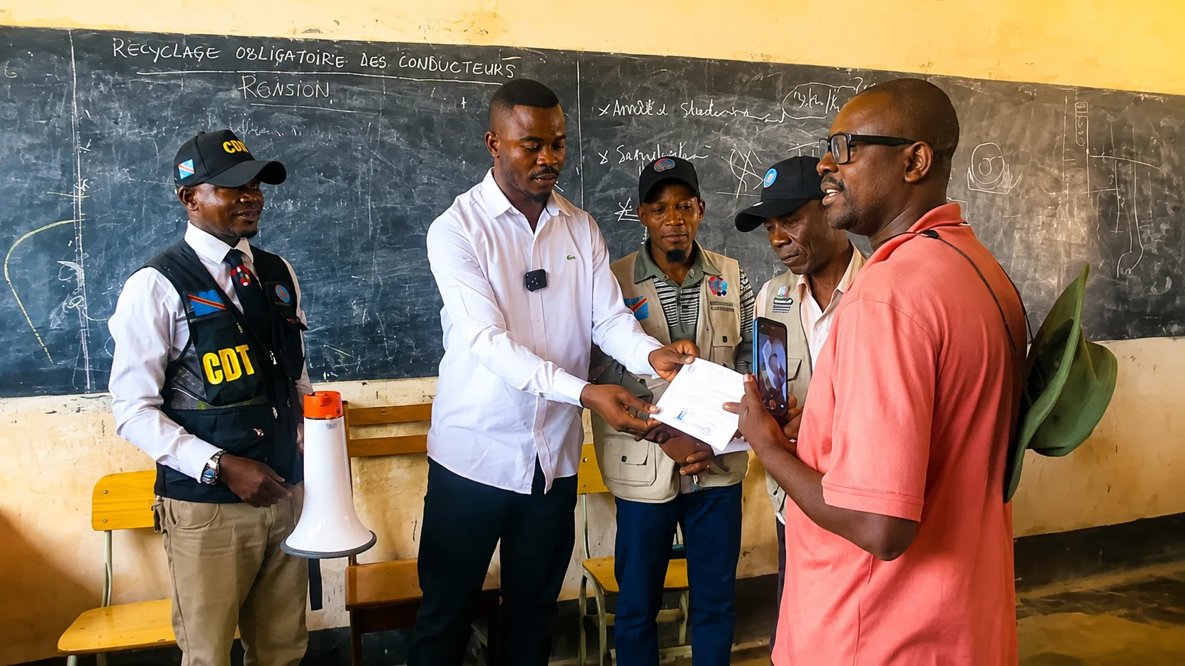 Remise officielle des brevets aux motocyclistes formés au code de la route lors de la cérémonie organisée par la CNPR à...