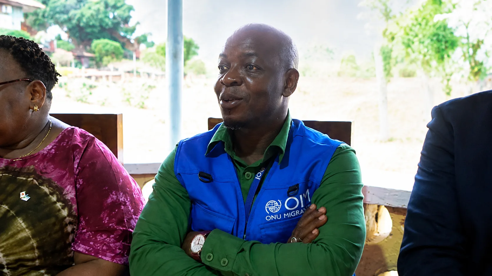 Le Vice-Gouverneur du Tanganyika Isidore Kabwe Longo recevant une délégation nippo-onusienne et des représentants de la PNC.
