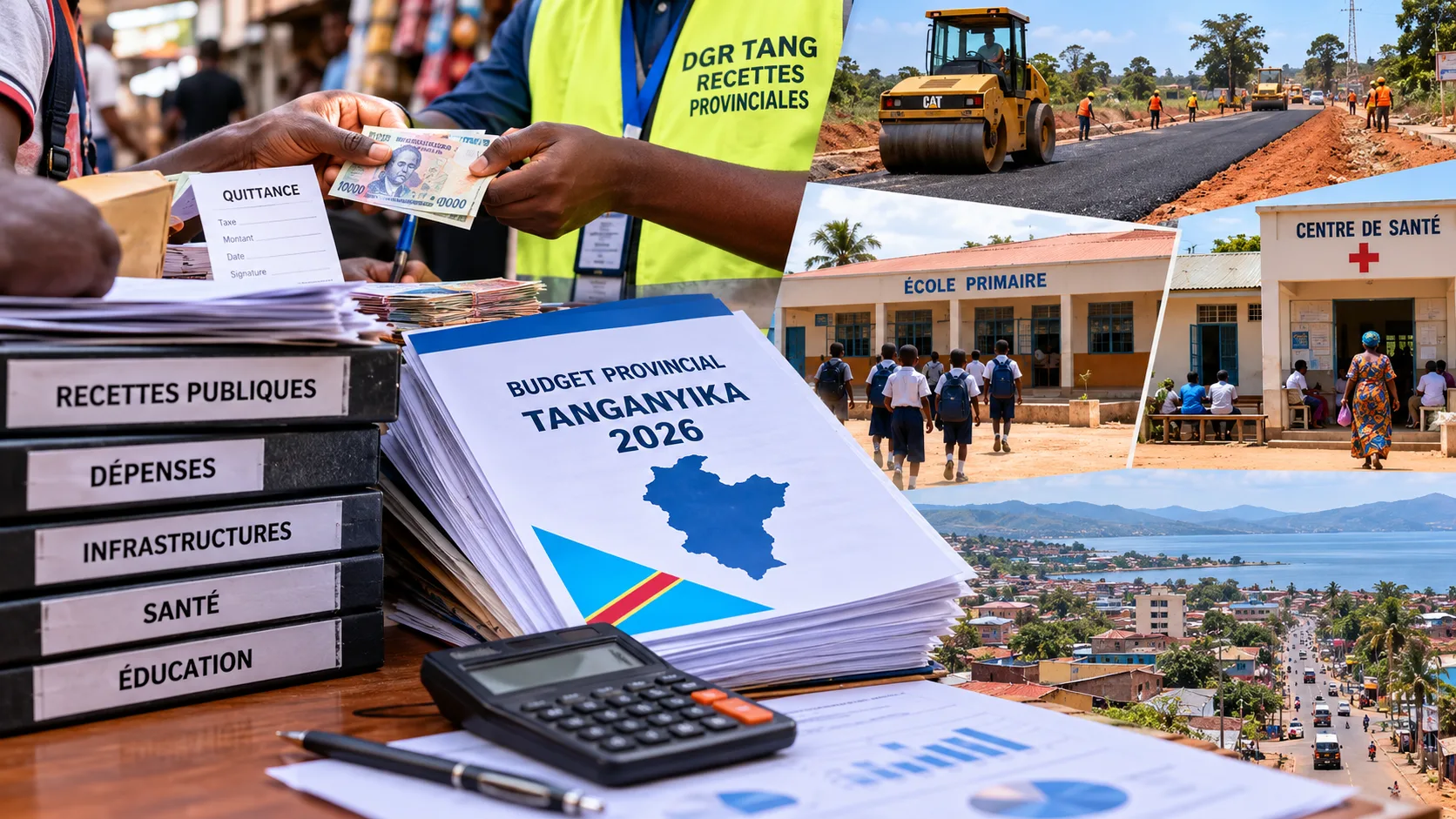 Activités économiques et infrastructures publiques à Kalemie, illustrant les enjeux de mobilisation des recettes fiscales et de financement des services publics au Tanganyika