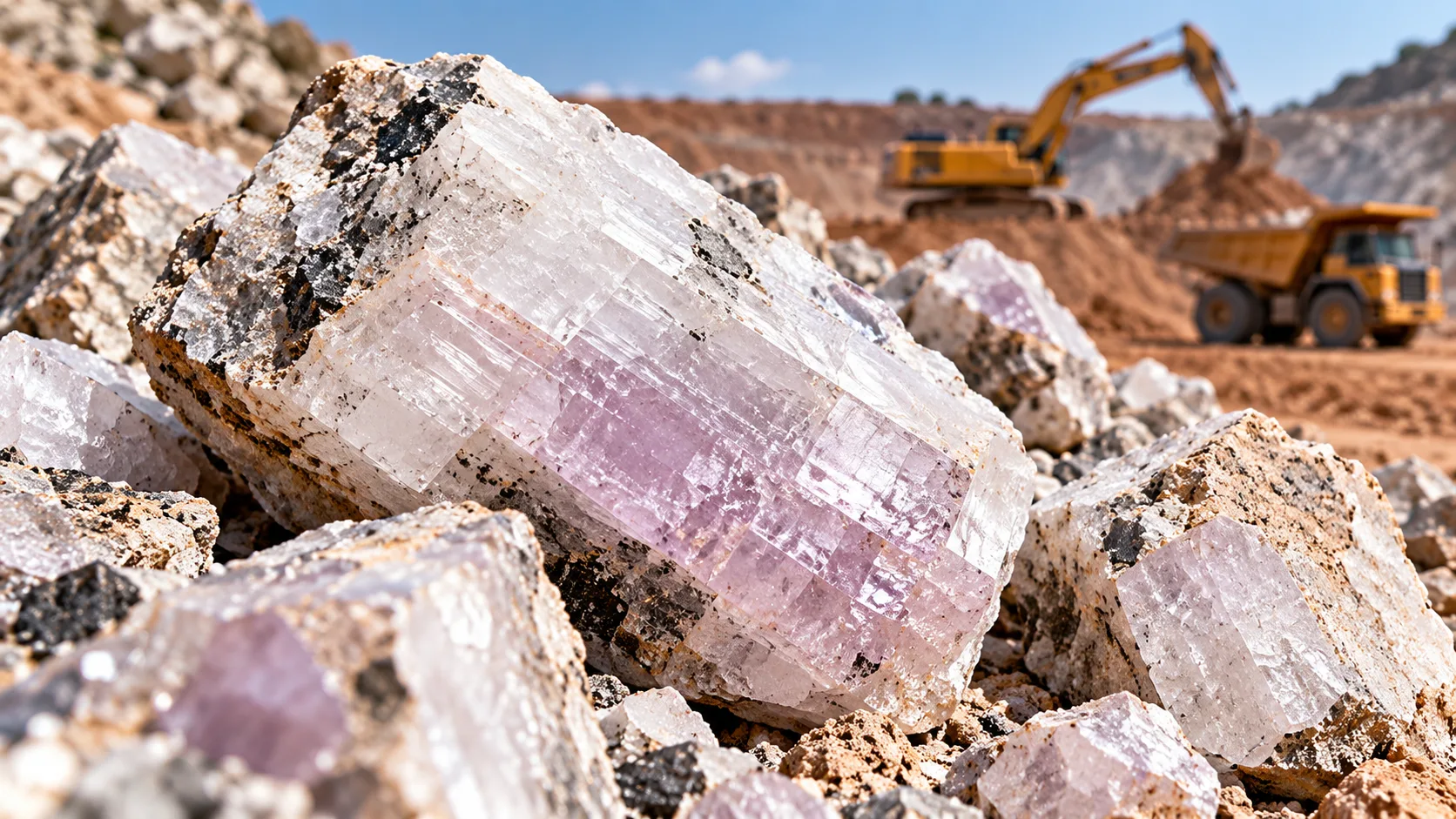 Activités et installations minières liées au lithium dans le territoire de Manono, province du Tanganyika, en République démocratique du Congo.