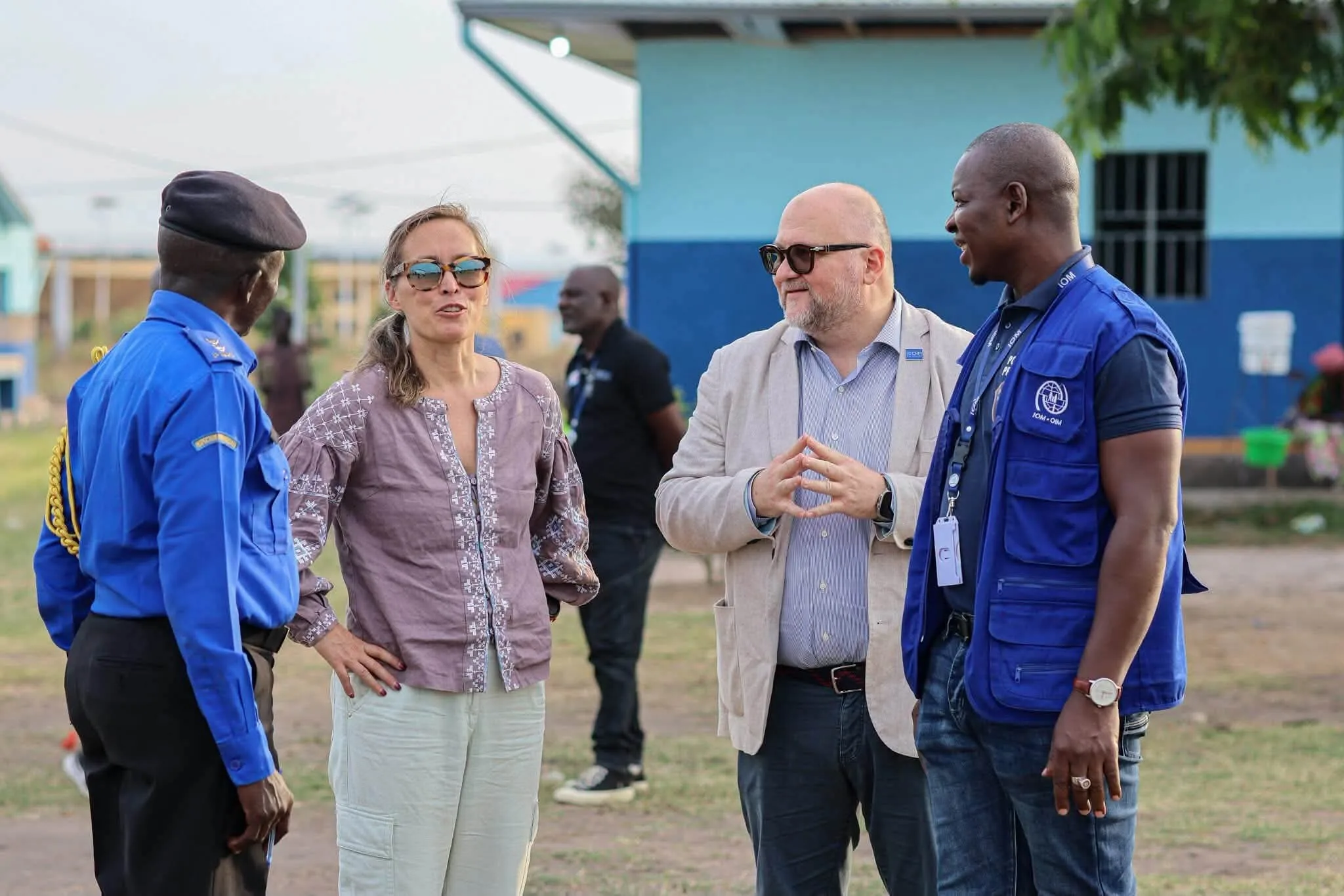 Délégation conjointe OIM-UNDSS en visite auprès des responsables de la Police nationale congolaise à Kalemie, dans la province du Tanganyika