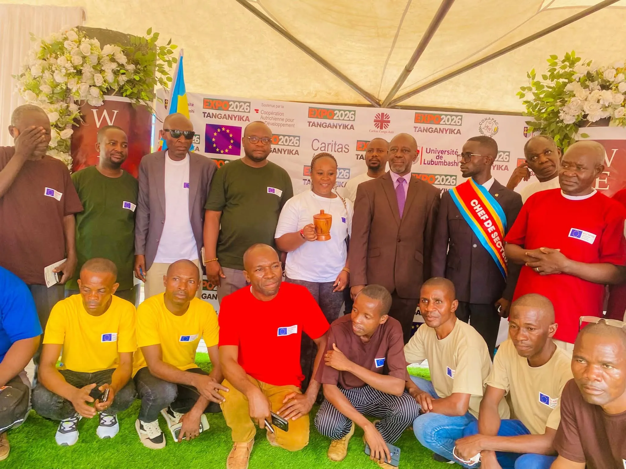 Exposition de produits agricoles et d’objets artisanaux des territoires de Nyunzu et de Moba au Centre Neema à Kalemie, le 19 octobre 2026.